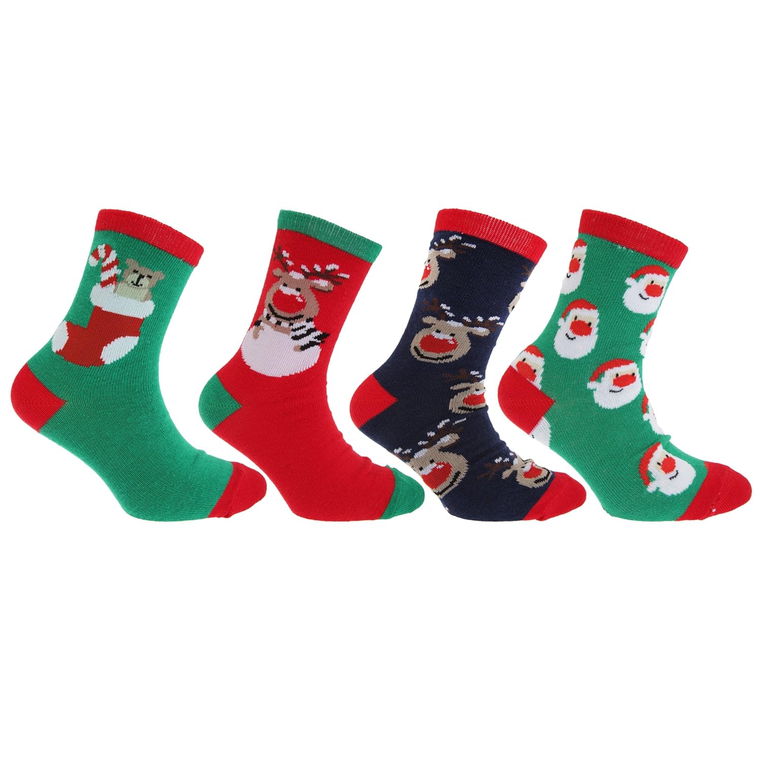 floso childrens/kids christmas character novelty socks (pack of